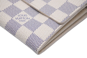 LOUIS VUITTON ルイヴィトン 長財布 ポルトフォイユ サラ モノグラム N61735 ダミエアズール イニシャル入り 美品 中古 60114