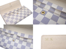 Load image into Gallery viewer, LOUIS VUITTON ルイヴィトン 長財布 ポルトフォイユ サラ モノグラム N61735 ダミエアズール イニシャル入り 美品 中古 60114