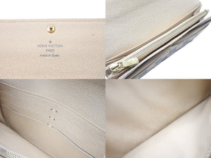 LOUIS VUITTON ルイヴィトン 長財布 ポルトフォイユ サラ モノグラム N61735 ダミエアズール イニシャル入り 美品 中古 60114