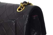 Load image into Gallery viewer, 極美品 CHANEL シャネル チェーンショルダーバッグ Wフラップマトラッセ23 1番台 ラムスキン ブラック ゴールド金具 中古 60117
