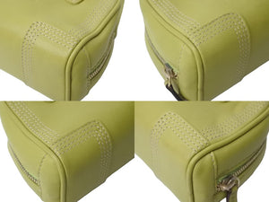 LOEWE ロエベ アマソナ 2WAY マイクロミニ ハンドバッグ ショルダーバッグ ポーチ ライムグリーン 美品 中古 60129