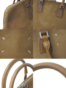 激レア Maison Margiela メゾンマルジェラ ボストンバッグ 2WAYショルダー 5AC ボリード型 17SS ブラウン 牛革 S55WI0019 ヴィンテージ加工 美品 中古 60132