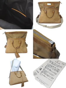 激レア Maison Margiela メゾンマルジェラ ボストンバッグ 2WAYショルダー 5AC ボリード型 17SS ブラウン 牛革 S55WI0019 ヴィンテージ加工 美品 中古 60132