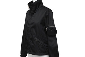 極美品 PRADA プラダ 21AW Re-Nylon ギャバジン ジャケット ポーチ付き ブラック ポリアミド サイズ36 291831 中古 60142