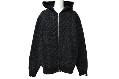 A BATHING APE アベイシングエイプ スター フルジップパーカー コットン ブラック シルバー金具 Mサイズ 美品 中古 60143