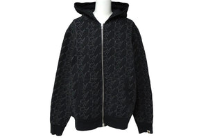A BATHING APE アベイシングエイプ スター フルジップパーカー コットン ブラック シルバー金具 Mサイズ 美品 中古 60143