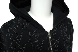 A BATHING APE アベイシングエイプ スター フルジップパーカー コットン ブラック シルバー金具 Mサイズ 美品 中古 60143