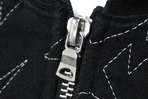 A BATHING APE アベイシングエイプ スター フルジップパーカー コットン ブラック シルバー金具 Mサイズ 美品 中古 60143