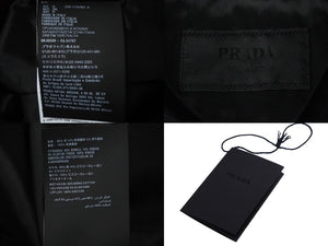 PRADA プラダ 長袖 シャツ ジャケット 23SS ベルベット トライアングルロゴ ブラック サイズS SC657 良品 中古 60156