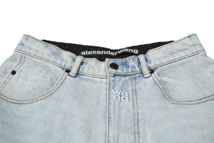 Alexander Wang アレキサンダーワン ジョガーパンツ ボトム デニム コットン ナイロン ブラック インディゴ 26 美品 中古 60164 