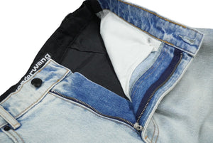 Alexander Wang アレキサンダーワン ジョガーパンツ ボトム デニム コットン ナイロン ブラック インディゴ 26 美品 中古 60164 