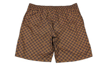 Load image into Gallery viewer, LOUIS VUITTON ルイヴィトン ダミエ スイムショーツ ブラウン ゴールド金具 ナイロン系 サイズXL 中古 60165