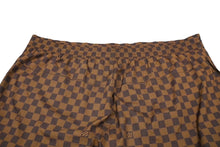 Load image into Gallery viewer, LOUIS VUITTON ルイヴィトン ダミエ スイムショーツ ブラウン ゴールド金具 ナイロン系 サイズXL 中古 60165
