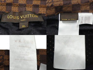 LOUIS VUITTON ルイヴィトン ダミエ スイムショーツ ブラウン ゴールド金具 ナイロン系 サイズXL 中古 60165