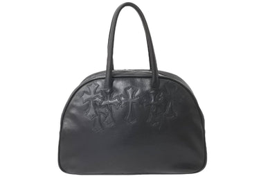 CHROMEHEARTS クロムハーツ ジムバッグ ハンドバッグ セメタリークロスパッチ レザー シルバー925 ブラック 美品 中古 60166