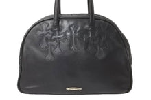 Load image into Gallery viewer, CHROMEHEARTS クロムハーツ ジムバッグ ハンドバッグ セメタリークロスパッチ レザー シルバー925 ブラック 美品 中古 60166