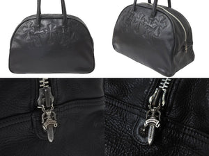 CHROMEHEARTS クロムハーツ ジムバッグ ハンドバッグ セメタリークロスパッチ レザー シルバー925 ブラック 美品 中古 60166