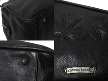 Load image into Gallery viewer, CHROMEHEARTS クロムハーツ ジムバッグ ハンドバッグ セメタリークロスパッチ レザー シルバー925 ブラック 美品 中古 60166