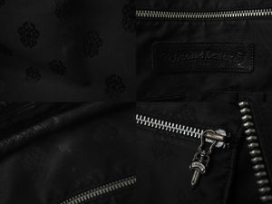 CHROMEHEARTS クロムハーツ ジムバッグ ハンドバッグ セメタリークロスパッチ レザー シルバー925 ブラック 美品 中古 60166