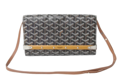 極美品 GOYARD ゴヤール モンテカルロPM ショルダーバッグ クラッチバッグ ブラウン シルバー金具 中古 60169