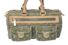 Load image into Gallery viewer, LOUIS VUITTON ルイヴィトン ハンドバッグ デニム ネオスピーディ M95215 カーキ ゴールド金具 美品 中古 60171