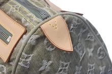 Load image into Gallery viewer, LOUIS VUITTON ルイヴィトン ハンドバッグ デニム ネオスピーディ M95215 カーキ ゴールド金具 美品 中古 60171