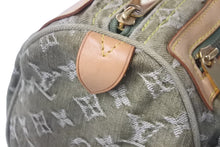 Load image into Gallery viewer, LOUIS VUITTON ルイヴィトン ハンドバッグ デニム ネオスピーディ M95215 カーキ ゴールド金具 美品 中古 60171