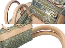 Load image into Gallery viewer, LOUIS VUITTON ルイヴィトン ハンドバッグ デニム ネオスピーディ M95215 カーキ ゴールド金具 美品 中古 60171
