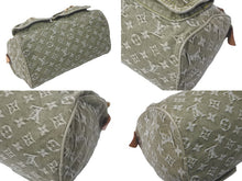 Load image into Gallery viewer, LOUIS VUITTON ルイヴィトン ハンドバッグ デニム ネオスピーディ M95215 カーキ ゴールド金具 美品 中古 60171