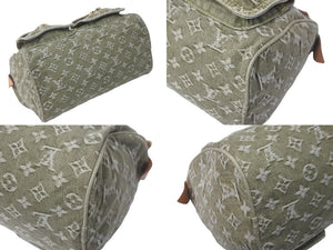 LOUIS VUITTON ルイヴィトン ハンドバッグ デニム ネオスピーディ M95215 カーキ ゴールド金具 美品 中古 60171