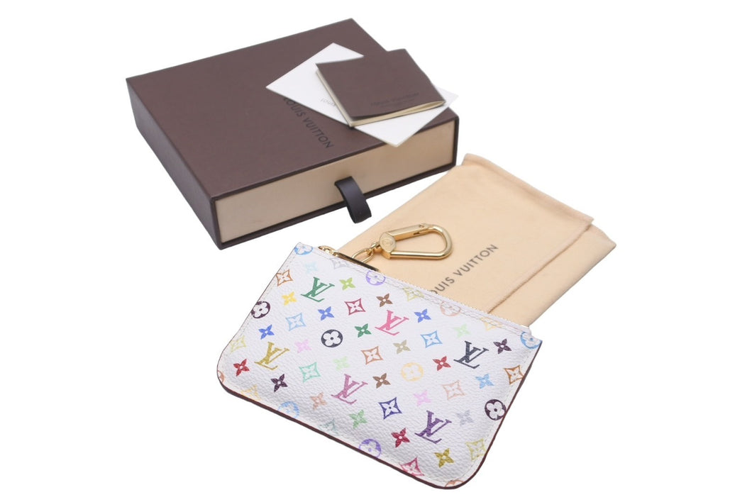 極美品 LOUIS VUITTON ルイヴィトン コインケース ポシェットクレ 村上隆 モノグラムマルチカラー ホワイト M93734 中古 60176
