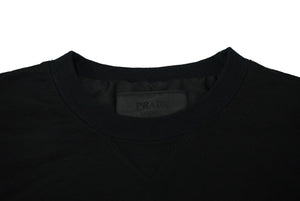 極美品 PRADA プラダ スウェット UJL148 1Y13 コットンジャガード ブラック ホワイト サイズL 中古 60177