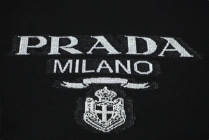 極美品 PRADA プラダ スウェット UJL148 1Y13 コットンジャガード ブラック ホワイト サイズL 中古 60177