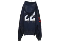 Load image into Gallery viewer, 新品同様 BALENCIAGA バレンシアガ エンブロイダリージップアップフーディ サイズ4 ネイビー 720425 TNVK7 4100 中古 60187