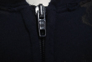 新品同様 BALENCIAGA バレンシアガ エンブロイダリージップアップフーディ サイズ4 ネイビー 720425 TNVK7 4100 中古 60187