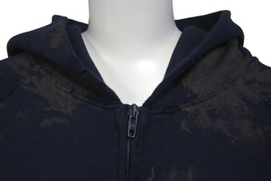 新品同様 BALENCIAGA バレンシアガ エンブロイダリージップアップフーディ サイズ4 ネイビー 720425 TNVK7 4100 中古 60187