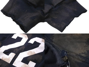 新品同様 BALENCIAGA バレンシアガ エンブロイダリージップアップフーディ サイズ4 ネイビー 720425 TNVK7 4100 中古 60187