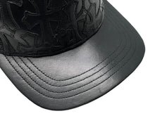 Load image into Gallery viewer, CHROME HEARTS クロムハーツ セメタリークロス パッチ レザー トラッカー キャップメッシュ キャップ ブラック 美品 中古 60189