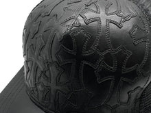 Load image into Gallery viewer, CHROME HEARTS クロムハーツ セメタリークロス パッチ レザー トラッカー キャップメッシュ キャップ ブラック 美品 中古 60189