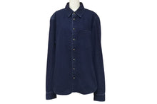 Load image into Gallery viewer, 極美品 CHROME HEARTS クロムハーツ デニム長袖シャツ LOOSE ENDS ブルー デニム クロスパッチ シルバー金具 サイズXL 中古 60191