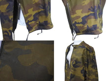 Load image into Gallery viewer, CHROME HEARTS クロムハーツ ハーフジップ ライダースジャケット カモフラージュ フリンジ ダガー 迷彩 サイズL 美品 中古 60192
