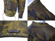 Load image into Gallery viewer, CHROME HEARTS クロムハーツ ハーフジップ ライダースジャケット カモフラージュ フリンジ ダガー 迷彩 サイズL 美品 中古 60192