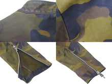 Load image into Gallery viewer, CHROME HEARTS クロムハーツ ハーフジップ ライダースジャケット カモフラージュ フリンジ ダガー 迷彩 サイズL 美品 中古 60192