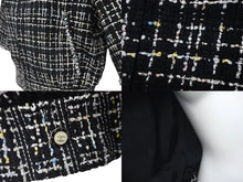Load image into Gallery viewer, 極美品 CHANEL シャネル ツイード ジャケット マルチカラー ブラック P61326V46414 ココボタン ココマーク サイズ34 中古 60197