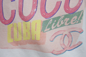 CHANEL シャネル 半袖Ｔシャツ ココキューバ ココマーク ピンク ホワイト P55821K07323 サイズS 美品 中古 60200
