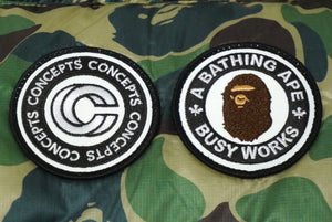 極美品 CANADA GOOSE カナダグース × A Bathing Ape アベイシングエイプ コラボ マフラー 7299MBC ナイロン グリーン 中古 60231
