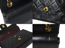 Load image into Gallery viewer, CHANEL シャネル チェーンショルダーバッグ Wフラップマトラッセ23 5番台 ラムスキン ブラック ゴールド金具 美品 中古 60234