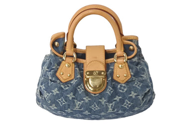 LOUIS VUITTON ルイヴィトン モノグラムデニム プリ―ティ ハンドバッグ ブルー M95020 中古 60238