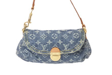Load image into Gallery viewer, LOUIS VUITTON ルイヴィトン モノグラムデニム ミニ プリ―ティ ワンショルダーバッグ ブルー M95050 ロゴ 美品 中古 60241
