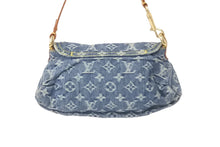 Load image into Gallery viewer, LOUIS VUITTON ルイヴィトン モノグラムデニム ミニ プリ―ティ ワンショルダーバッグ ブルー M95050 ロゴ 美品 中古 60241